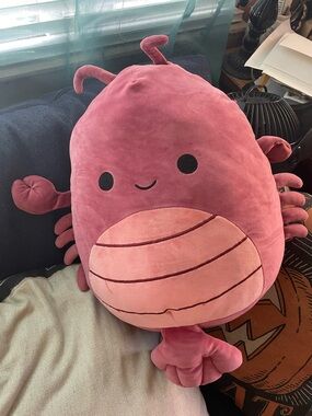 Vintage Plush Squishmallow Lobster Pillow Plushie 18 inch